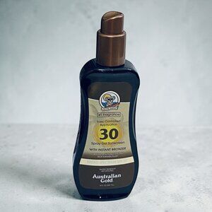 Australian Gold SPF30 Spray Gel Sunscreen with Instant Bronzer 8oz Pump Bottle